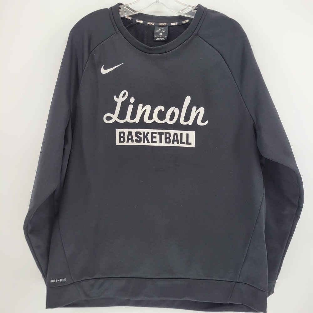 Nike Dri-FIT Mens XL Lincoln Basketball Sweatshirt Black Fleece Pullover Train